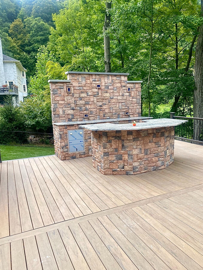 Custom Deck and Custom Stone Outdoor Kitchen Custom Deck and Custom Stone Outdoor Kitchen