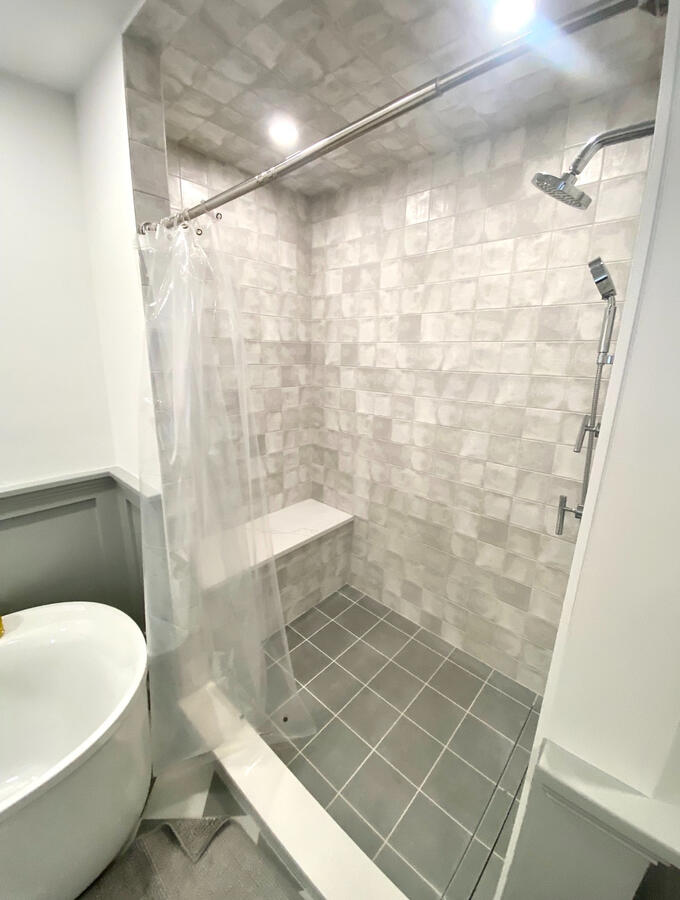 Custom Shower with Marble Bench Custom Shower with Marble Bench